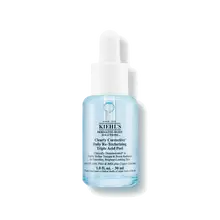 Butelka 30 ml Kiehl's Clearly Corrective Triple Acid Peel z przezroczystym płynem na białym tle.