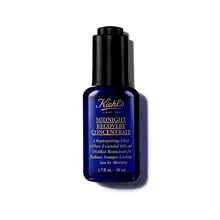 Butelka 30 ml olejku do twarzy Kiehl's Midnight Recovery Concentrate na białym tle.