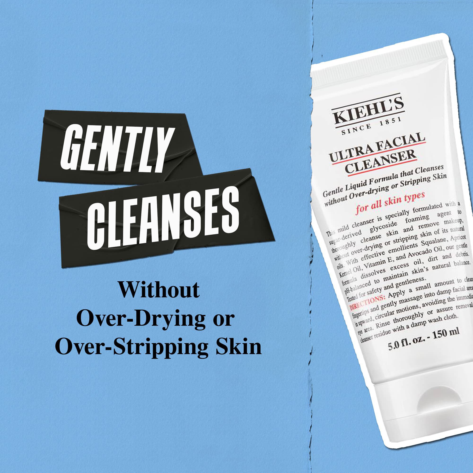 Żel Kiehl's Ultra Facial Cleanser delikatnie oczyszcza, nie wysuszając ani nie naruszając bariery ochronnej skory