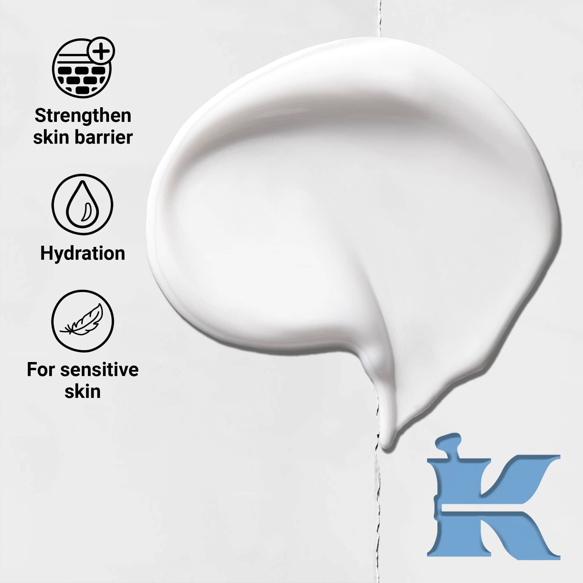 Zdjęcie tekstury i ikony Ultra Facial Moisturizer: wzmacnia barierę ochronną skory, nawilżenie, skora wrażliva