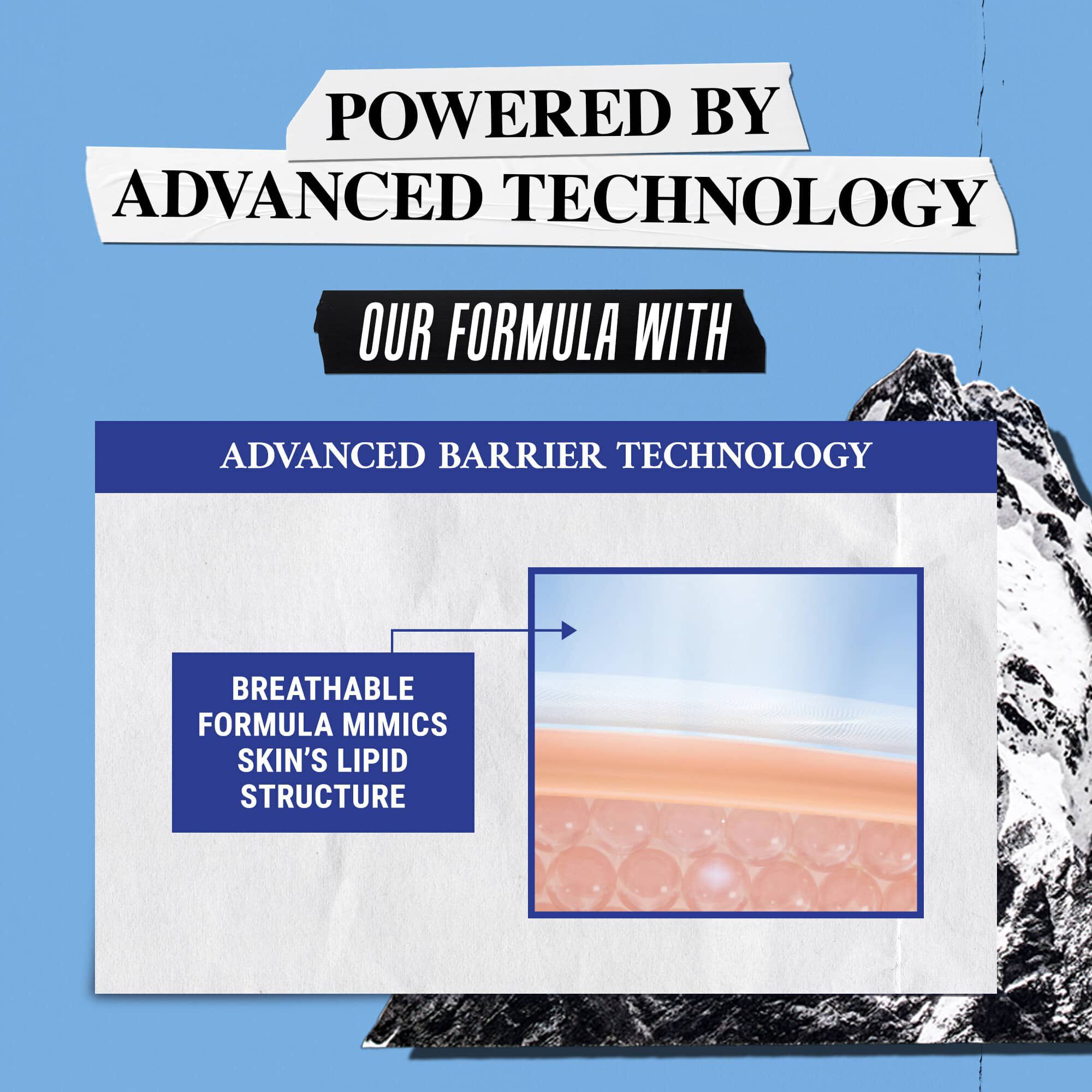 Ilustracja zaawansowanej technologii – oddychająca formuła naśladuje strukturę lipidową skory