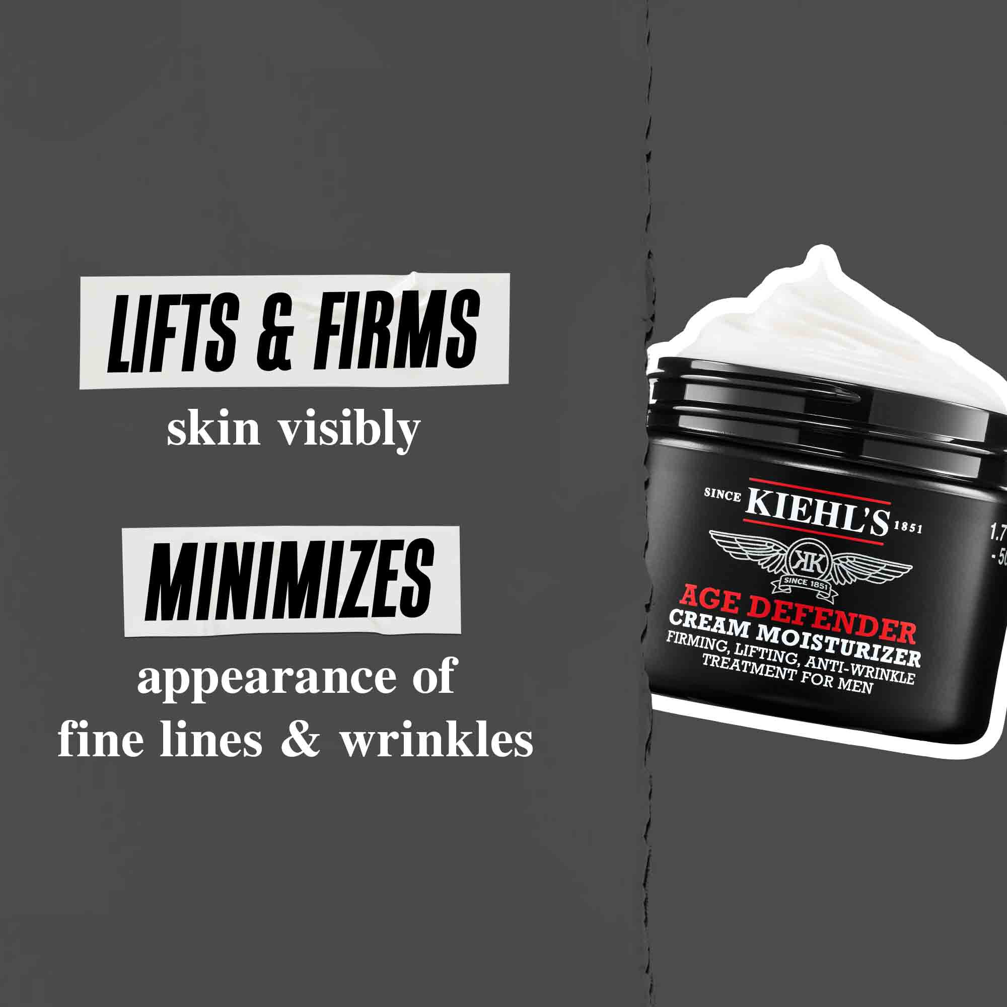 Krem nawilżający Age Defender: widocznie liftinguje i ujędrnia skorę, minimalizuje widoczność drobnych linii i zmarszczek.