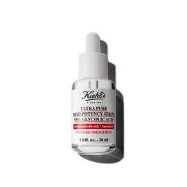 Butelka 30 ml serum Kiehl's Ultra Pure 9.8% Glycolic Acid Serum na białym tle.
