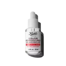 Butelka 30 ml serum Kiehl's Ultra Pure 9.8% Glycolic Acid Serum na białym tle.