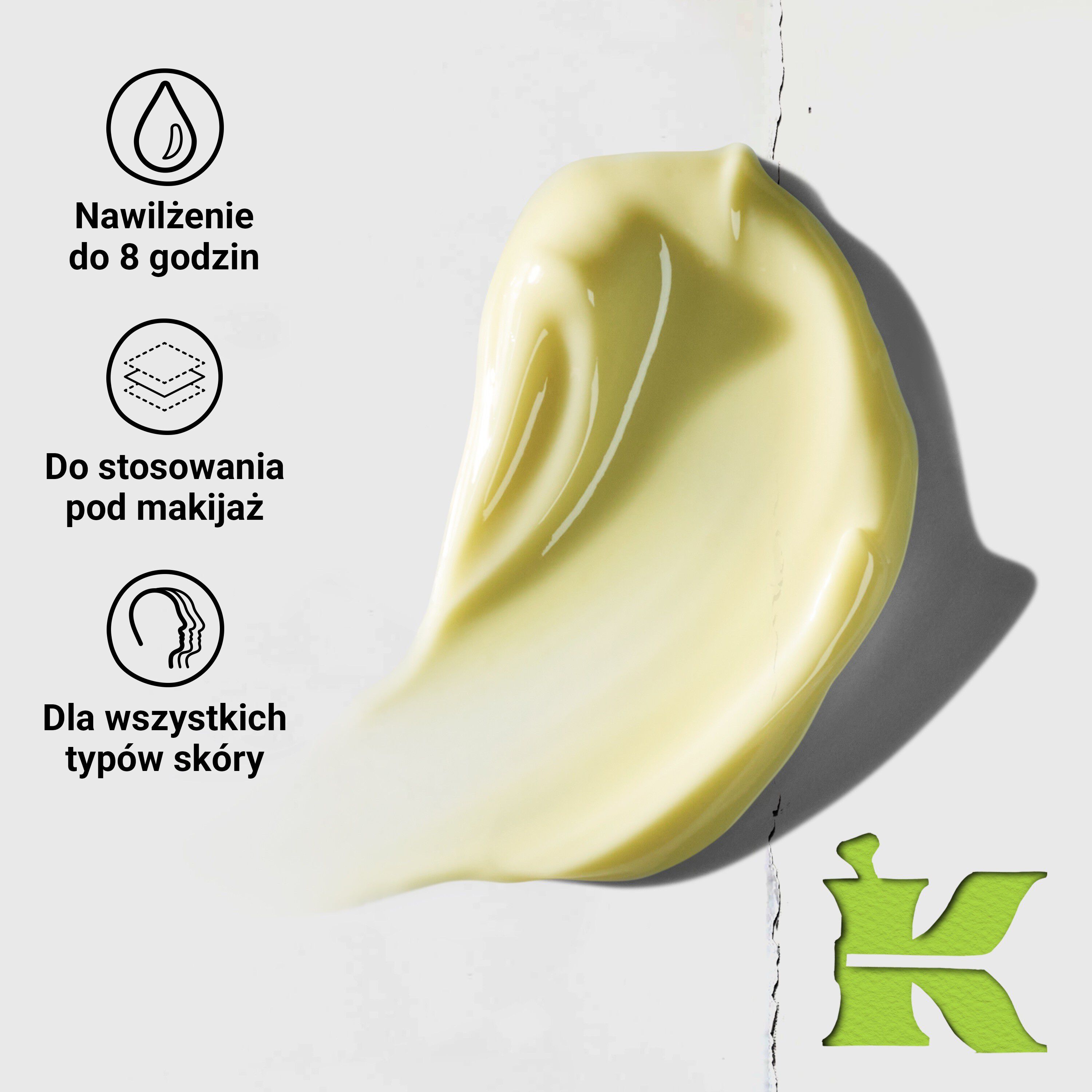 Mrugająca modelka ze słoiczkiem Kiehl's Creamy Eye Treatment with Avocado zakrywającym jedno oko