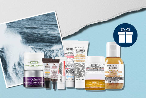 Oferta prezentow przy zakupie Kiehl's. Mini-produkty do wyboru w ofercie. Selekcja 10 mini-produktow Kiehl's spośrod ktorych można wybrać mini-produkty do oferty.