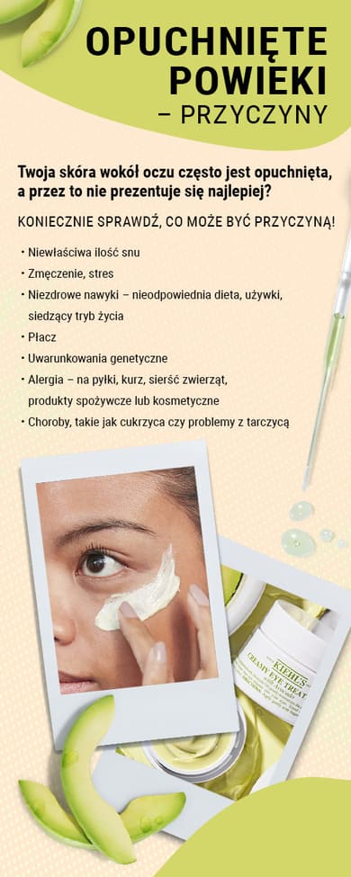 Infografika przedstawiająca przyczyny opuchniętych powiek